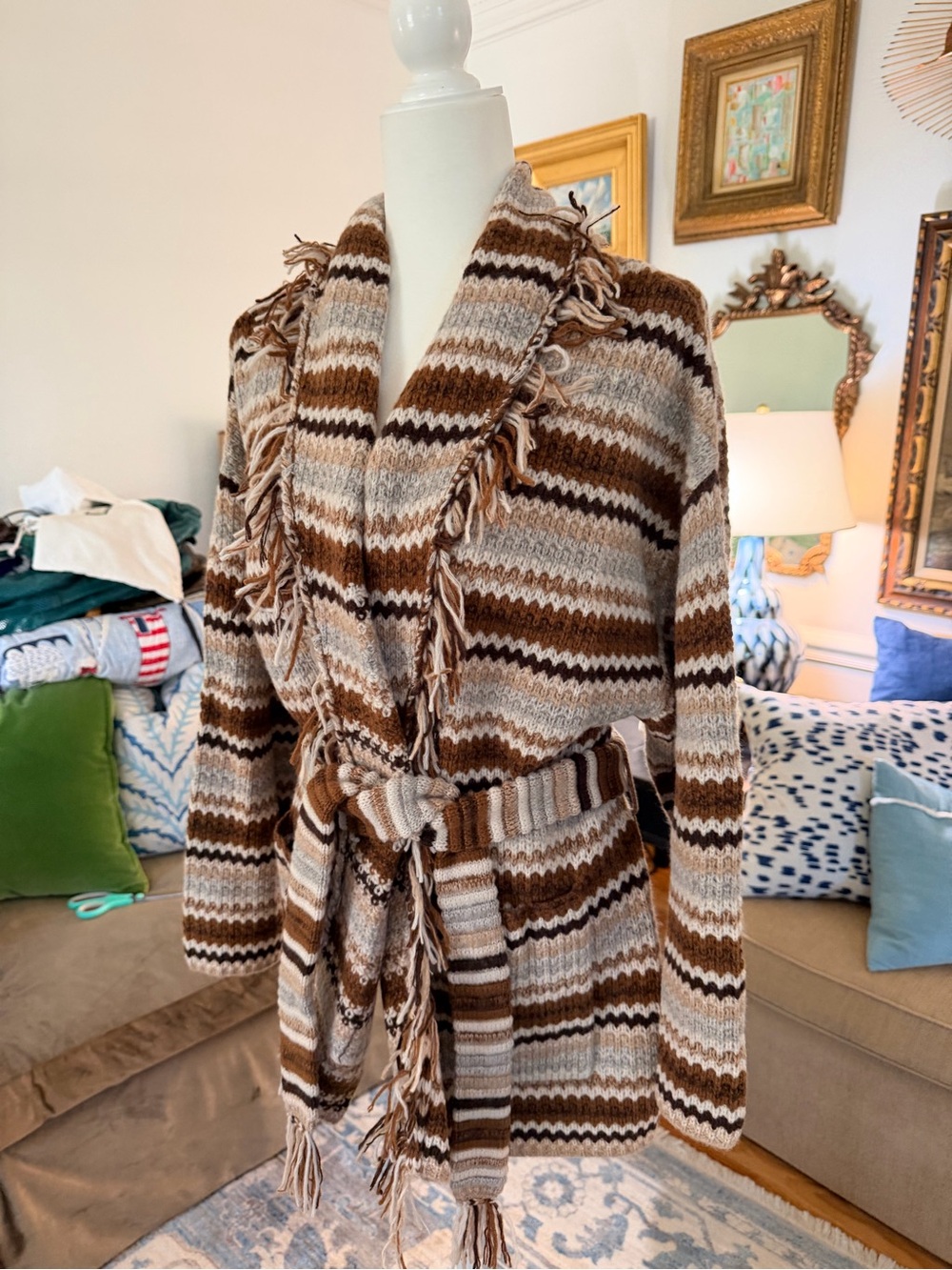 NWT - Kujten Zaina Cape Cashmere Cardigan in Camelot Brown - Medium - Picture 2 of 16